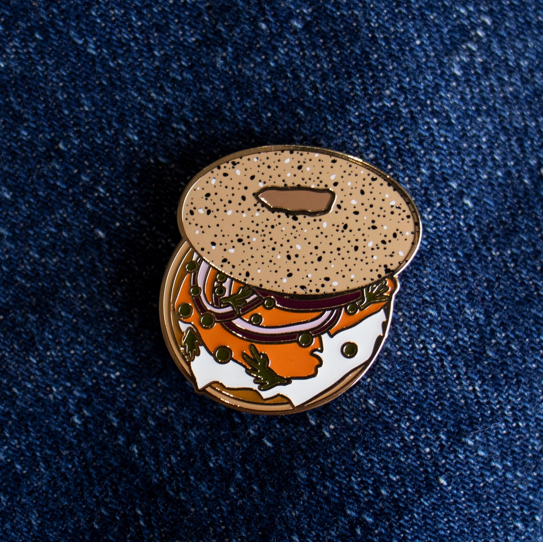 Bagel &amp; Lox Enamel Pin