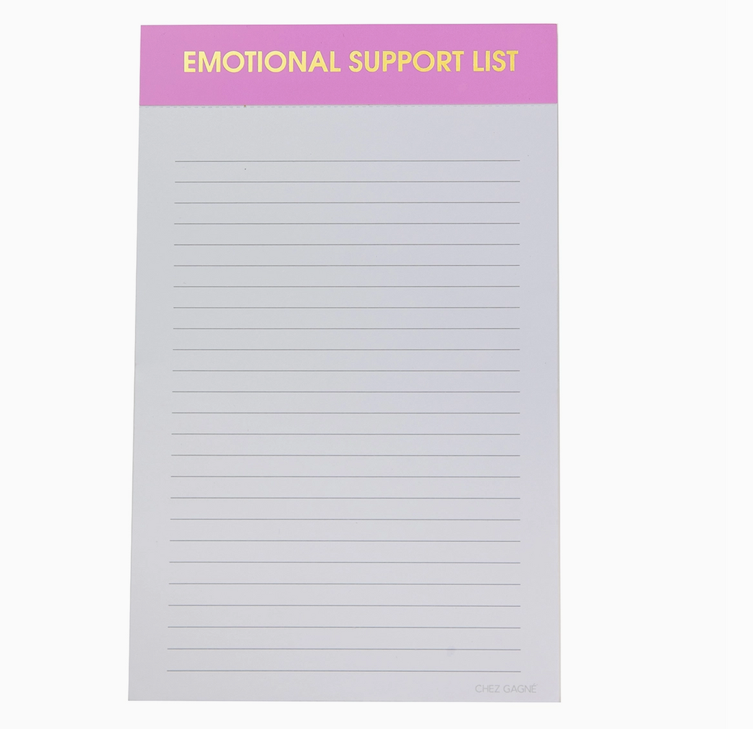 "Emotional Support List" Notepad