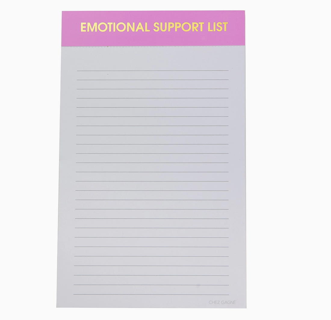 &quot;Emotional Support List&quot; Notepad