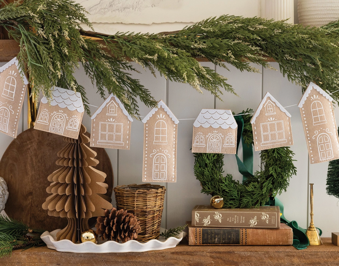 Gingerbread Felt Houses Banner