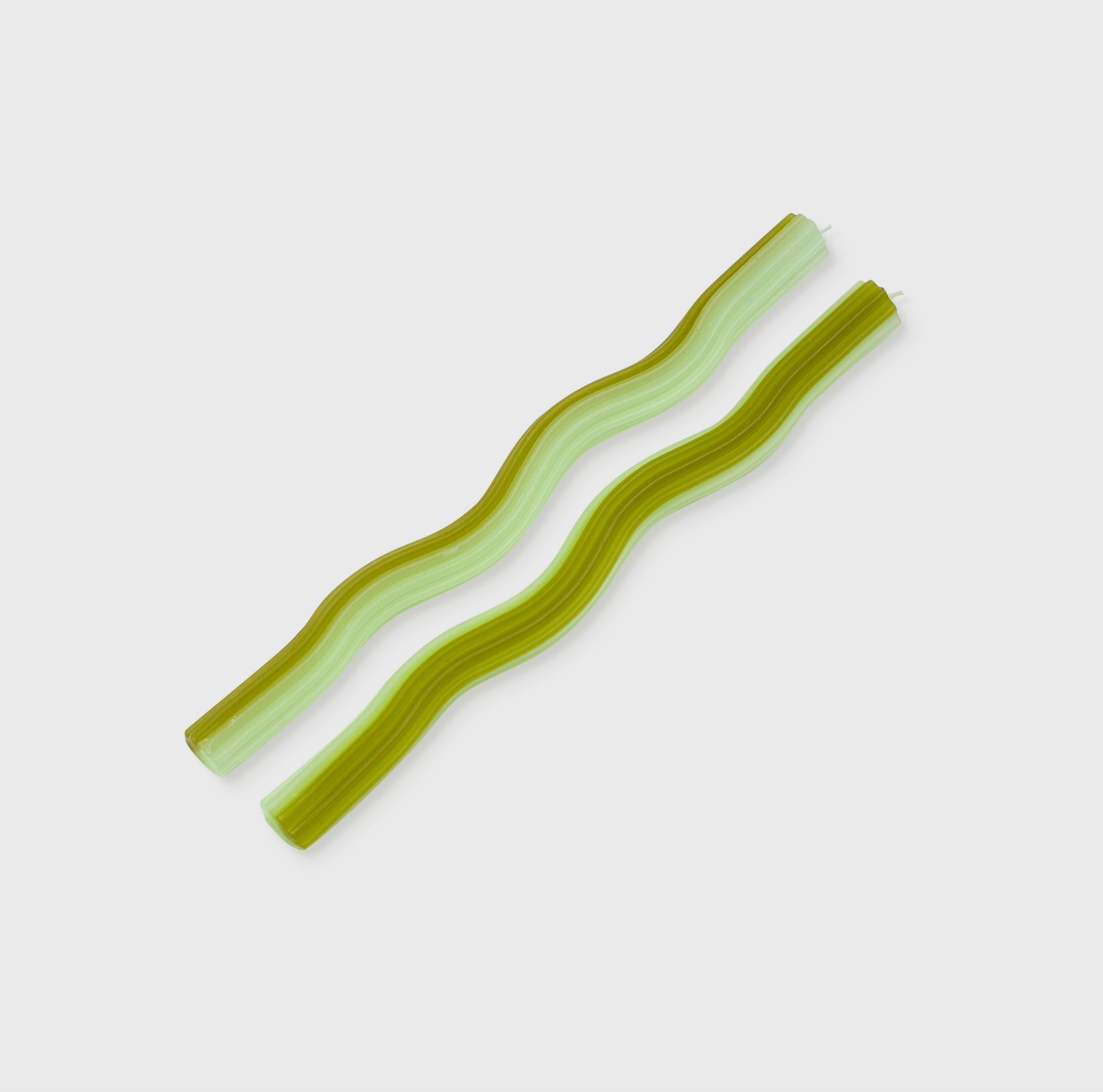 Green Wiggle Taper Candles