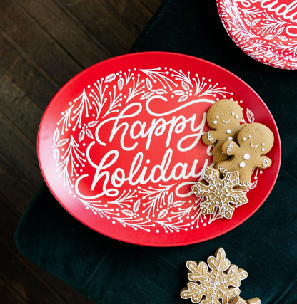 Happy Holidays Bamboo Tray