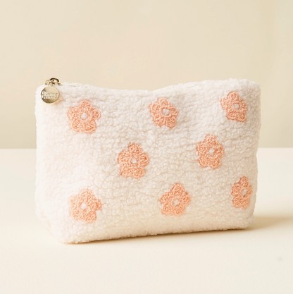 Peach Flower Teddy Pouch