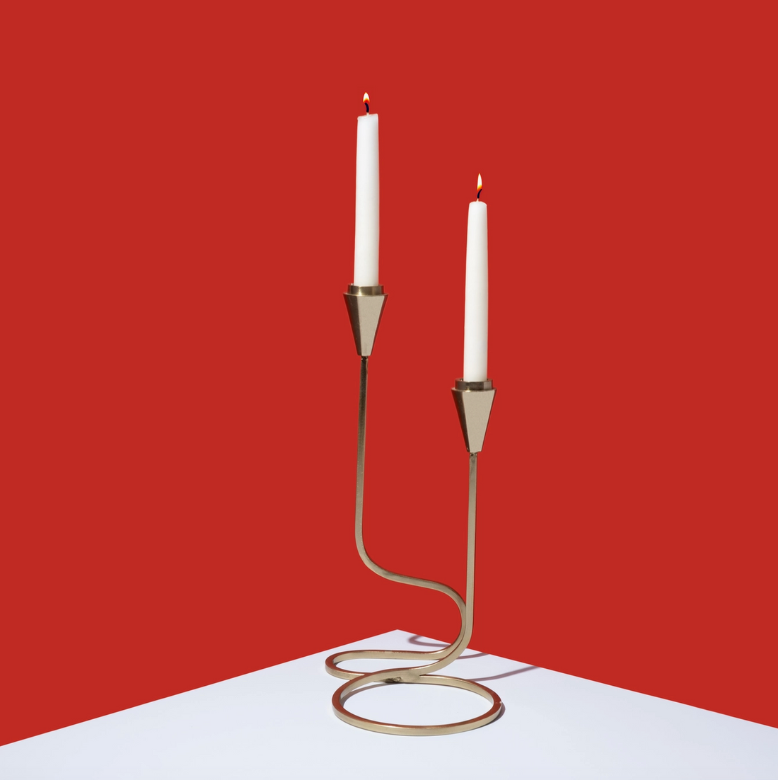 Gold Loop Taper Candle Holder