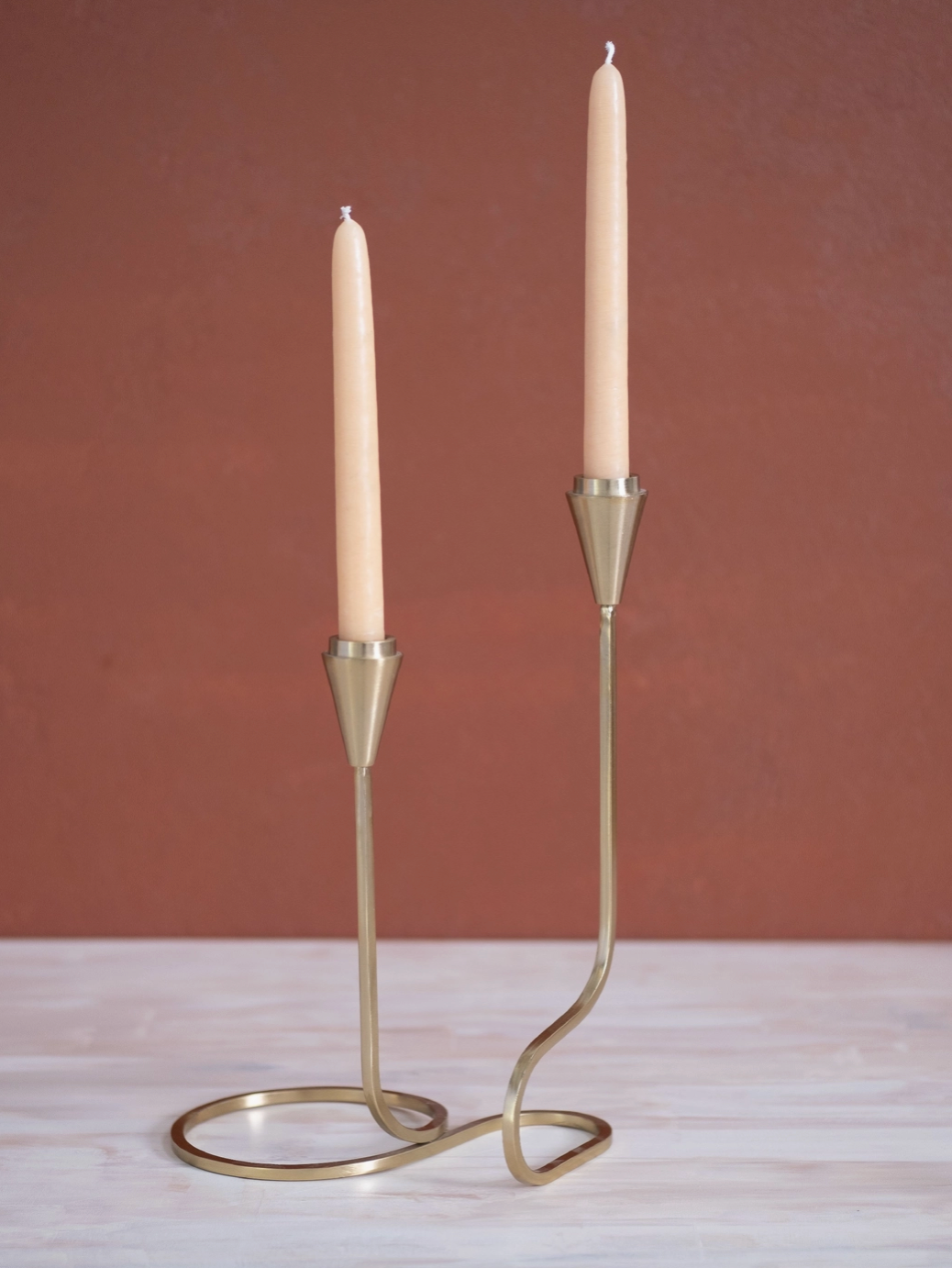 Gold Loop Taper Candle Holder