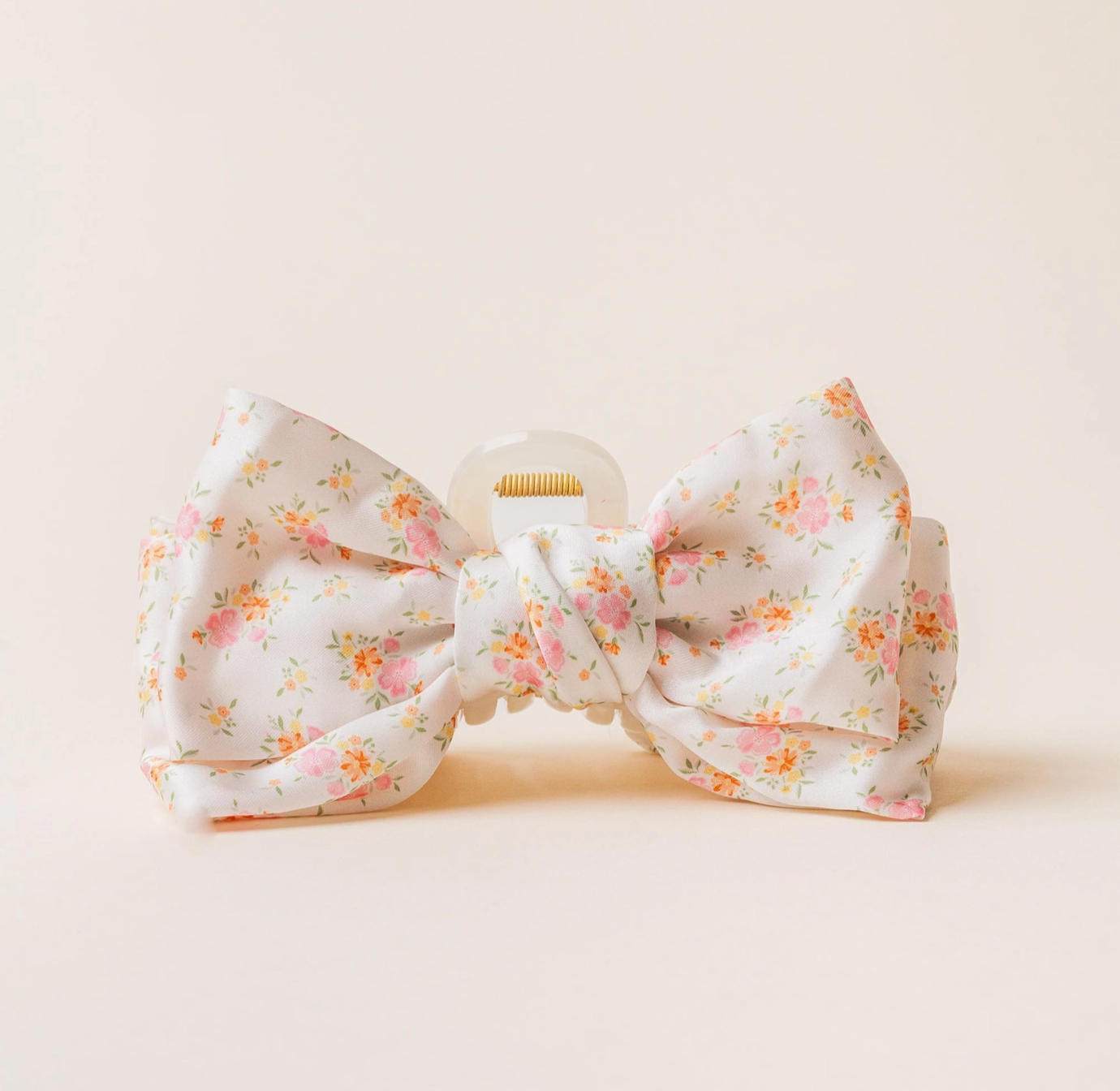 Endless Daydream Satin Bow Clip (Cream)