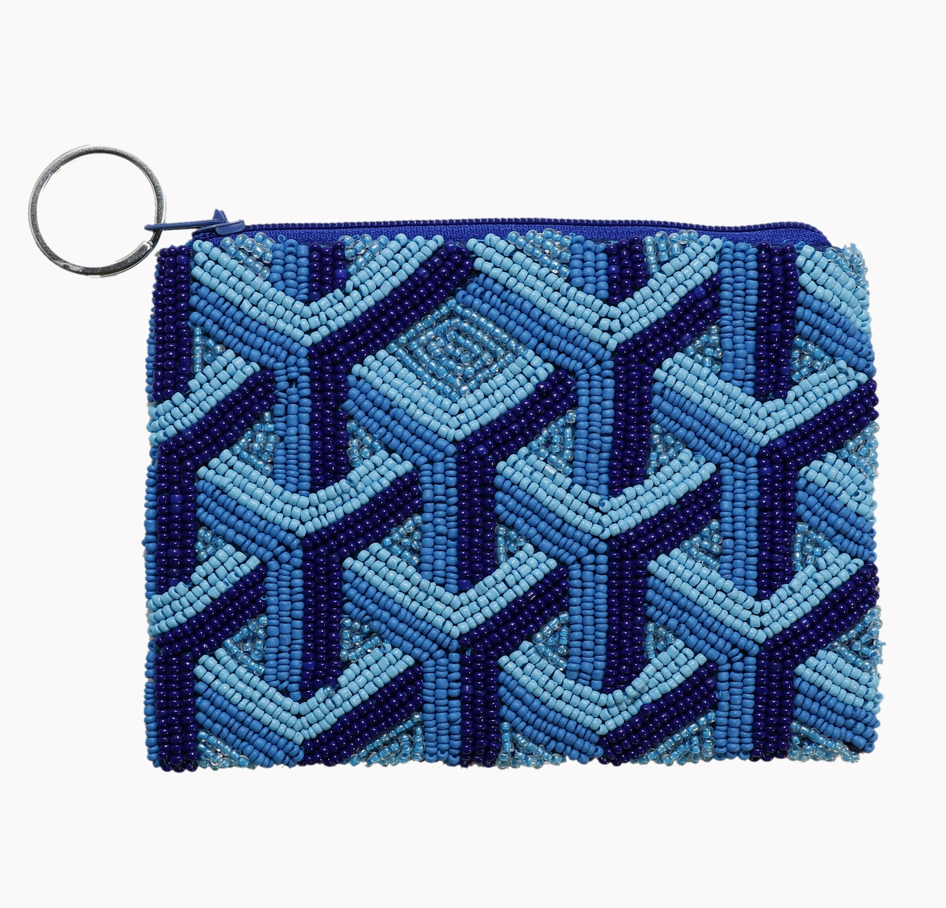 Blue Goyard Inspired Beaded Pouch