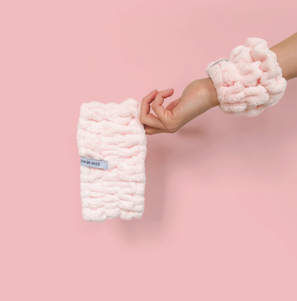 Skincare Headband & Wristband Set