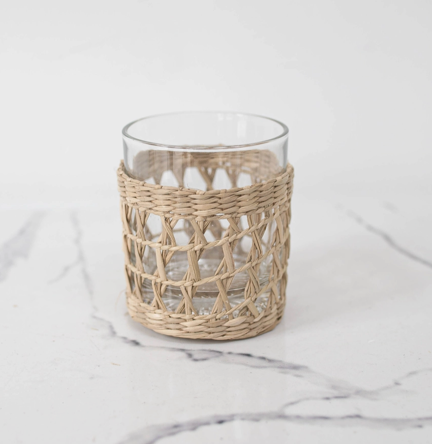 Seagrass Wrapped Glass