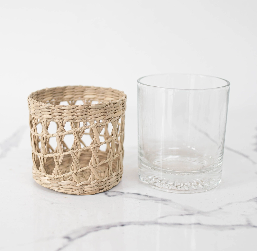 Seagrass Wrapped Glass