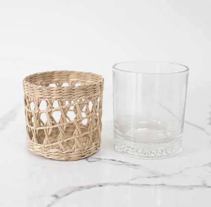 Seagrass Wrapped Glass