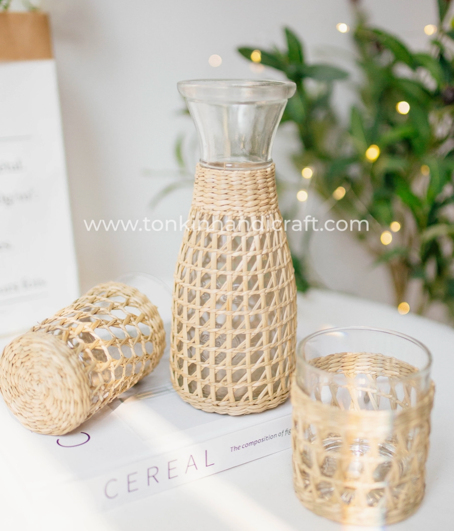 Seagrass Wrapped Pitcher