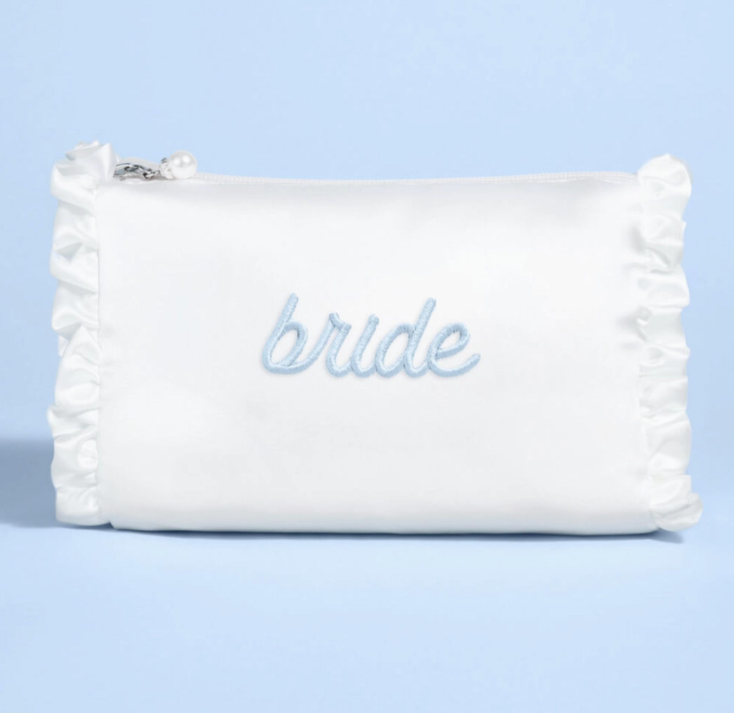 &quot;Bride&quot; Satin Cosmetic Bag