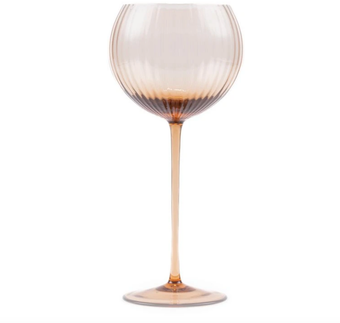 Set of 2 Lyon Red Wine Glasses in Brown