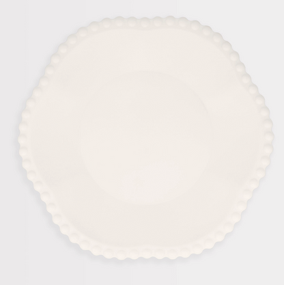 Cream Edged Dot Flower Plate