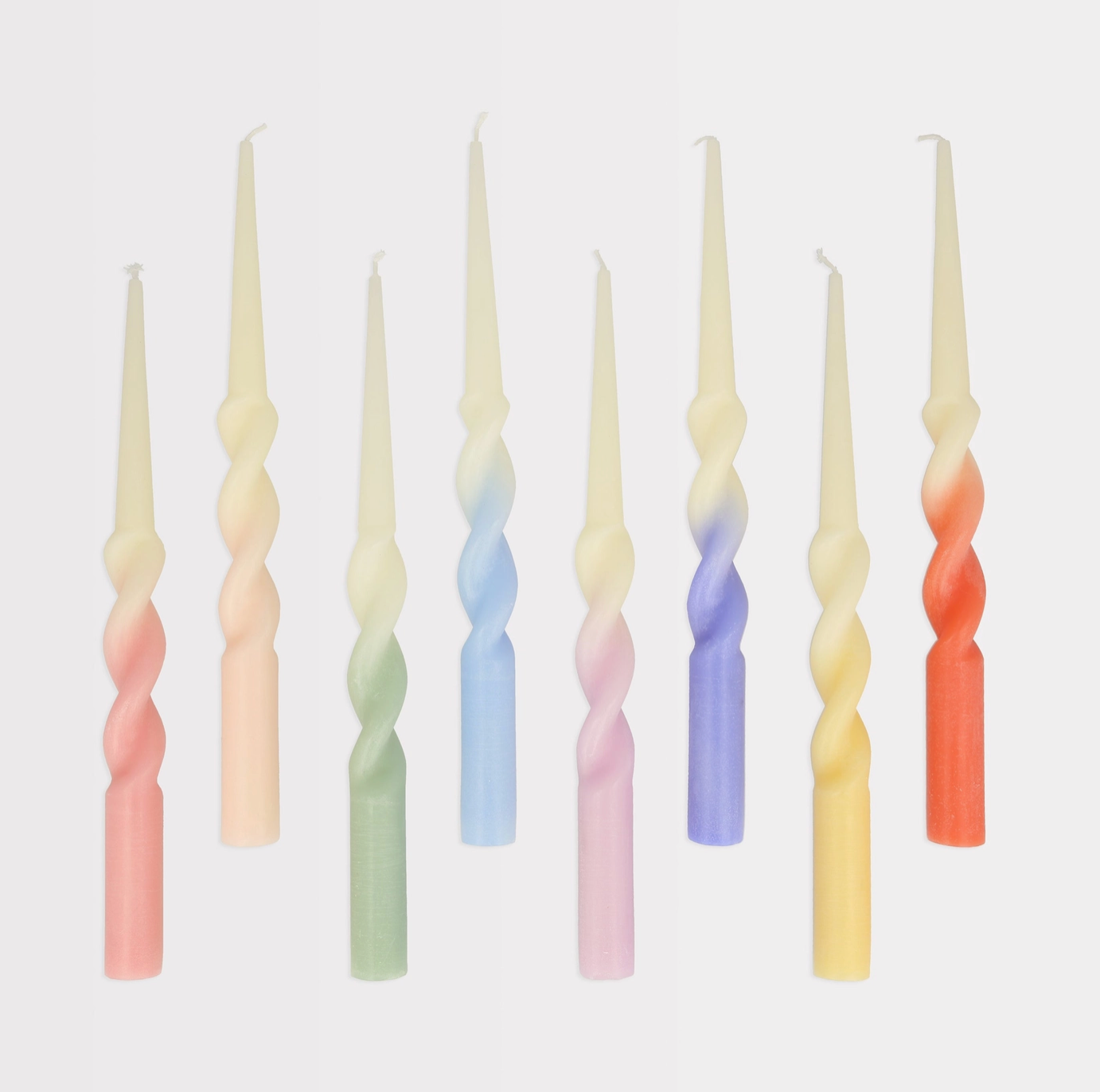 Rainbow Twisted Table Candles