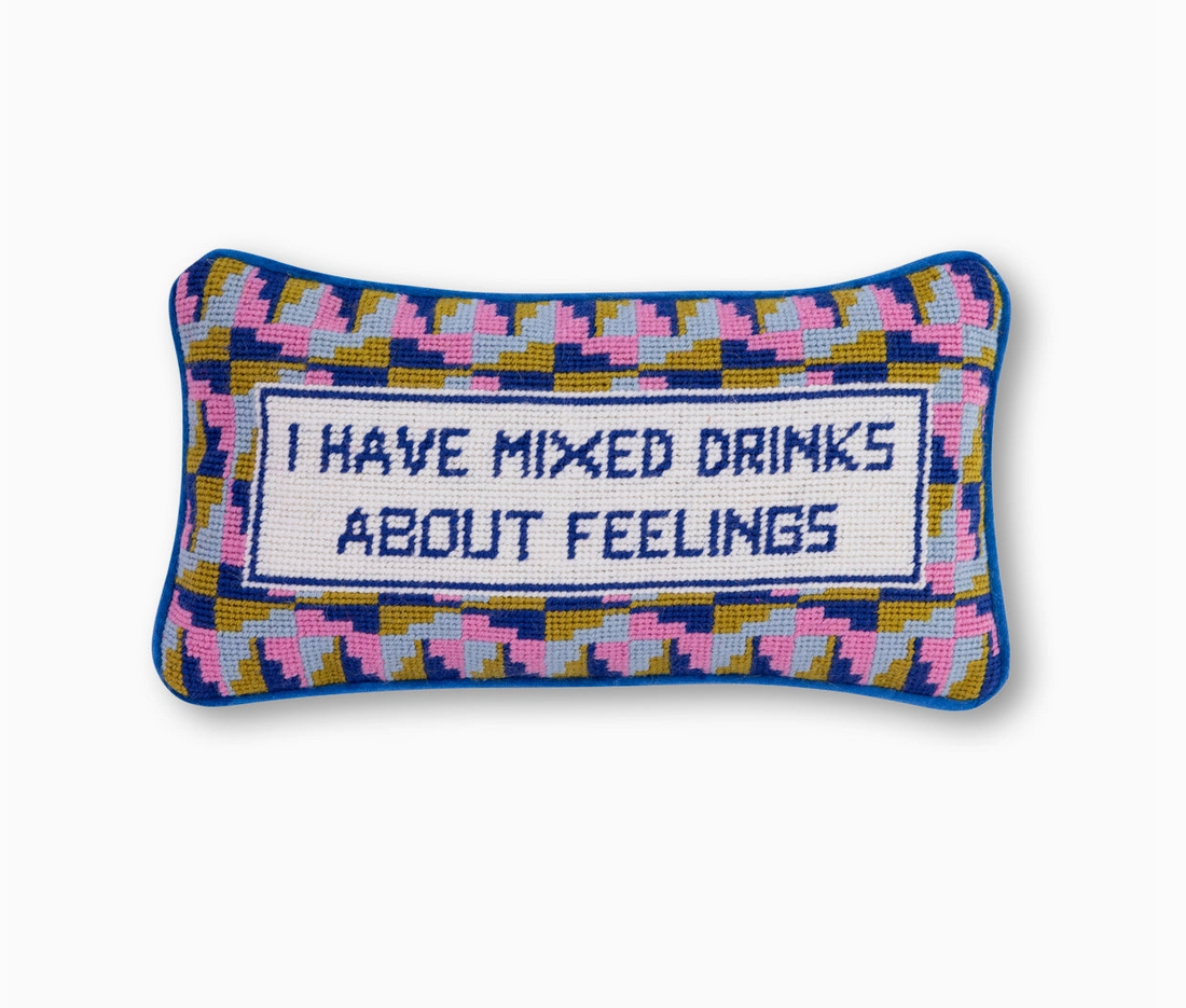 Mixed Drinks Needlepoint Pillow