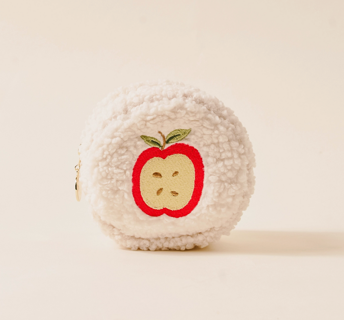 Apple Circle Teddy Pouch