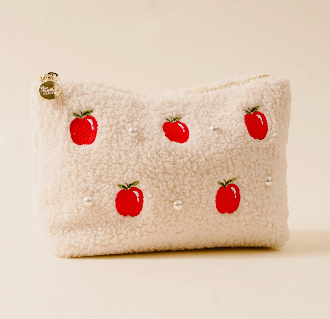 Apple & Pearls Teddy Pouch