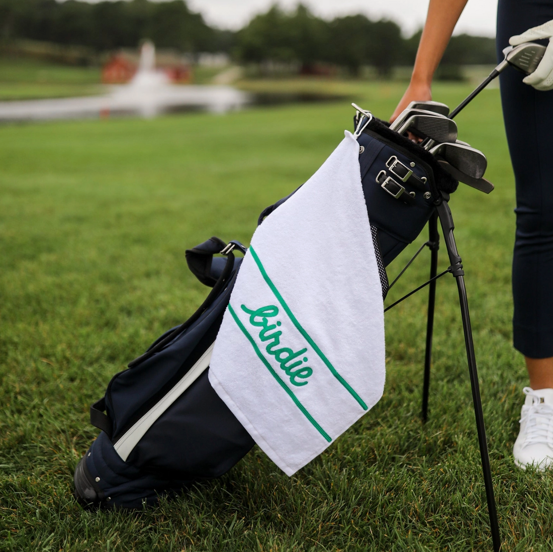 &quot;Birdie&quot; Embroidered Golf Towel