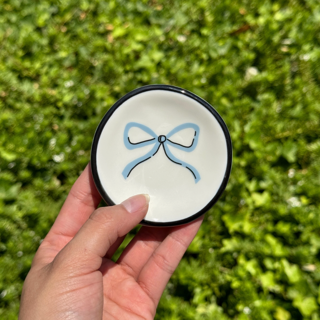 Pastel Blue Bow Ring Dish