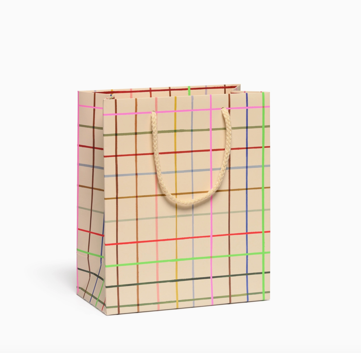 Colored Grid Medium Gift Bag