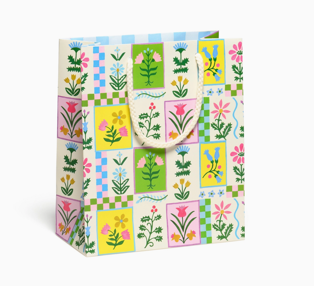 Retro Flowers Medium Gift Bag