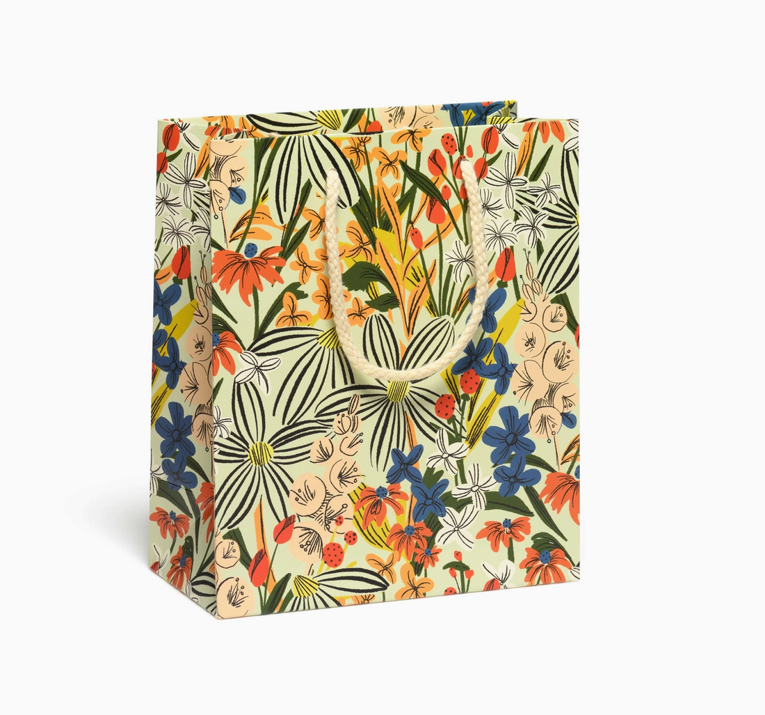 Striped Floral Medium Gift Bag