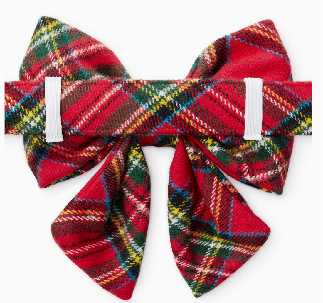 Tartan Plaid Holiday Lady Dog Bow