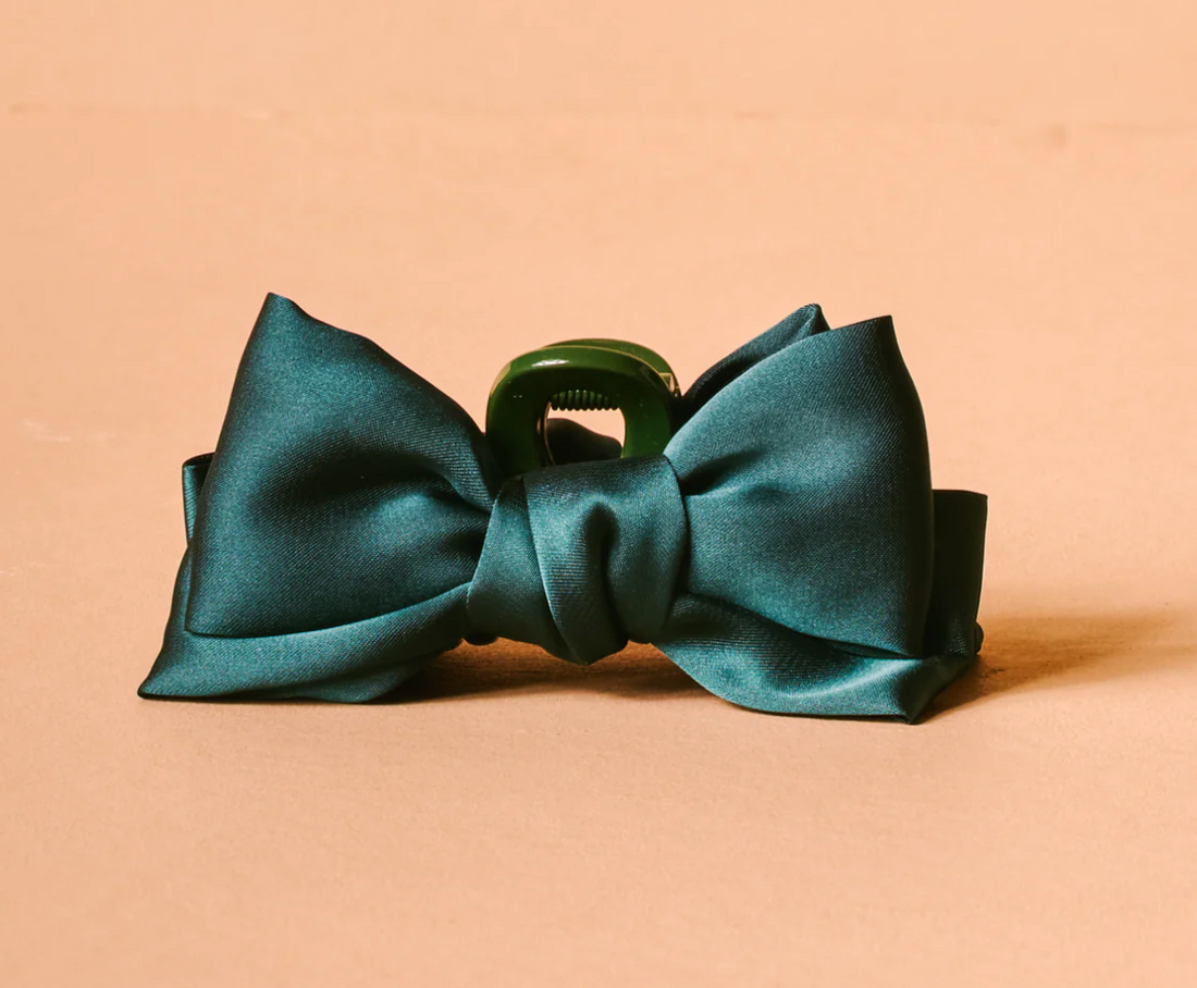 Green Mini Satin Bow