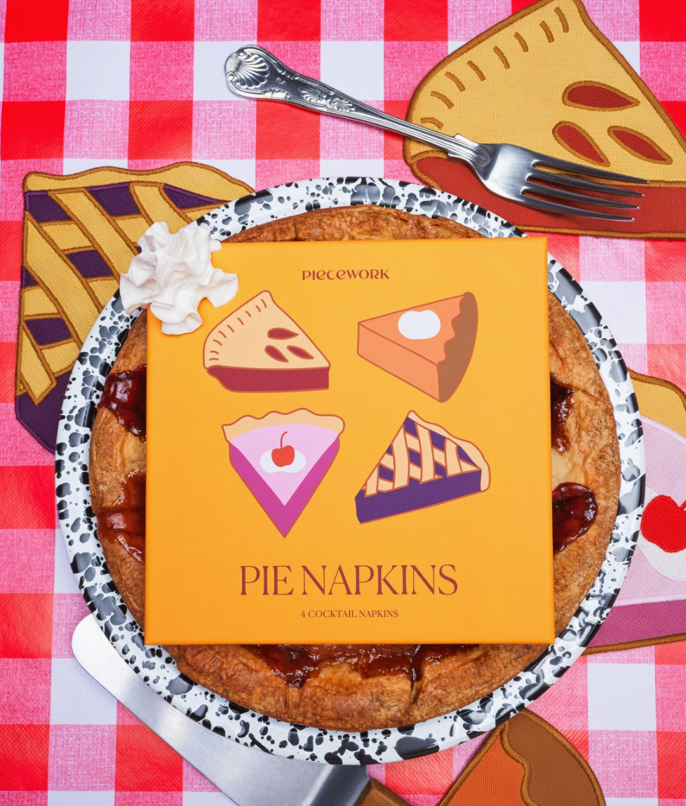 Pie Linen Cocktail Napkins (Set of 4)