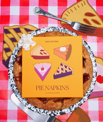Pie Linen Cocktail Napkins (Set of 4)