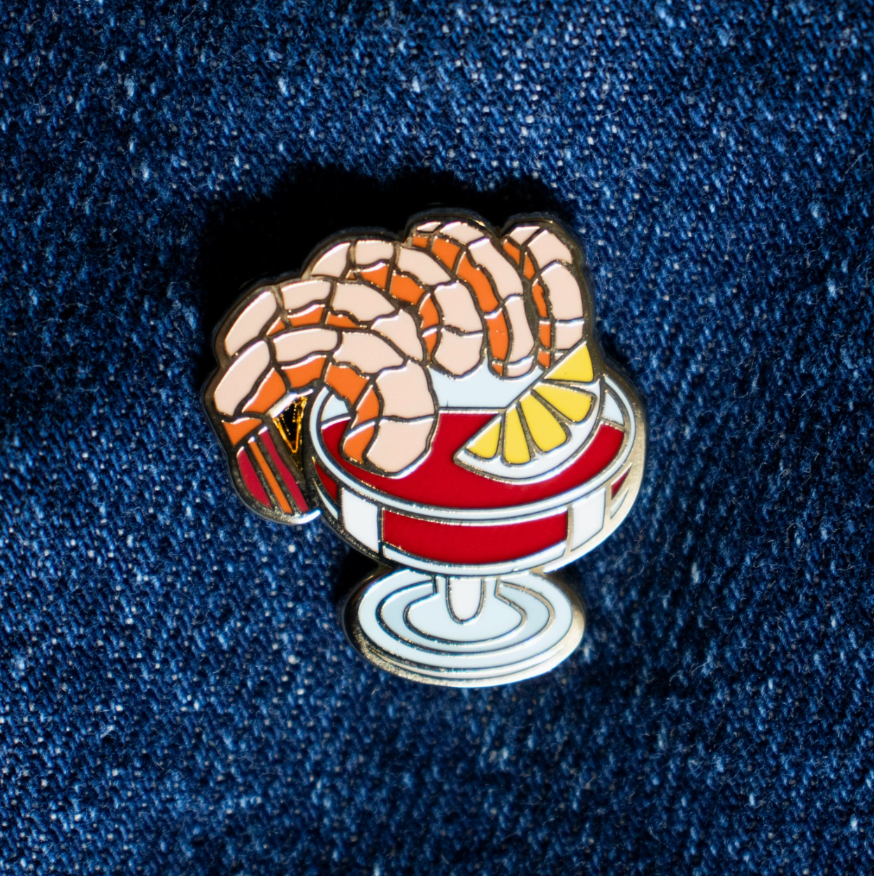 Shrimp Cocktail Enamel Pin