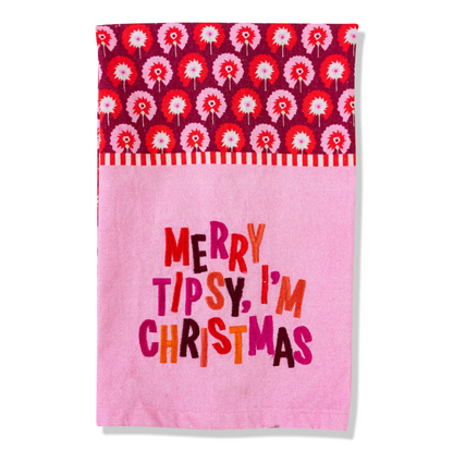 Merry Tipsy Dish Towel