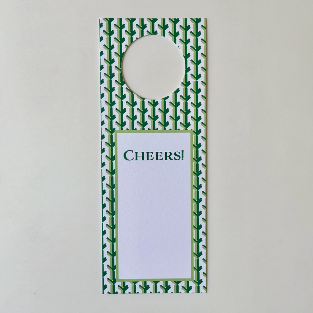 Green Goyard Inspired Wine Tags