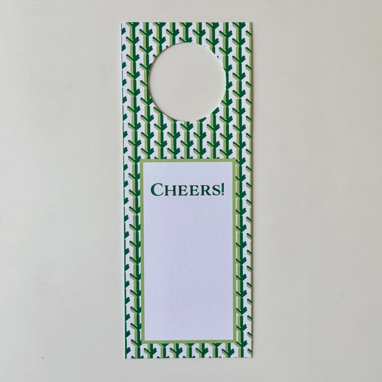 Green Goyard Inspired Wine Tags