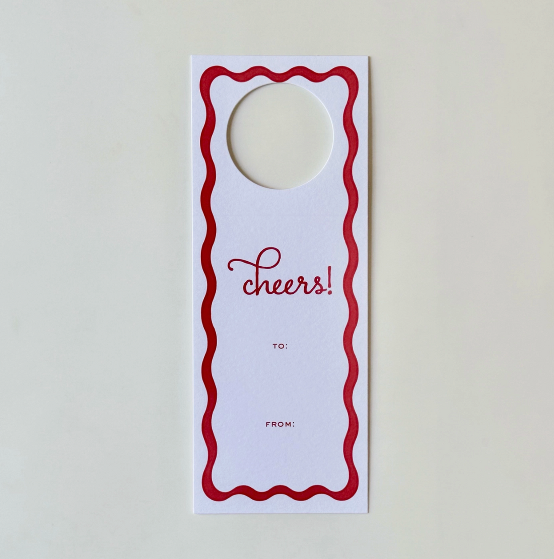 Red Ribbon Wine Tags