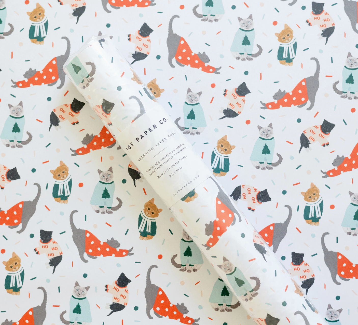 Holiday Cats Wrapping Paper Roll