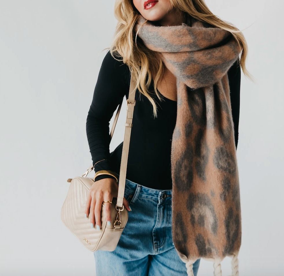 Brown Printed Scarf