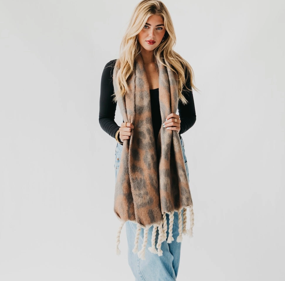 Brown Printed Scarf