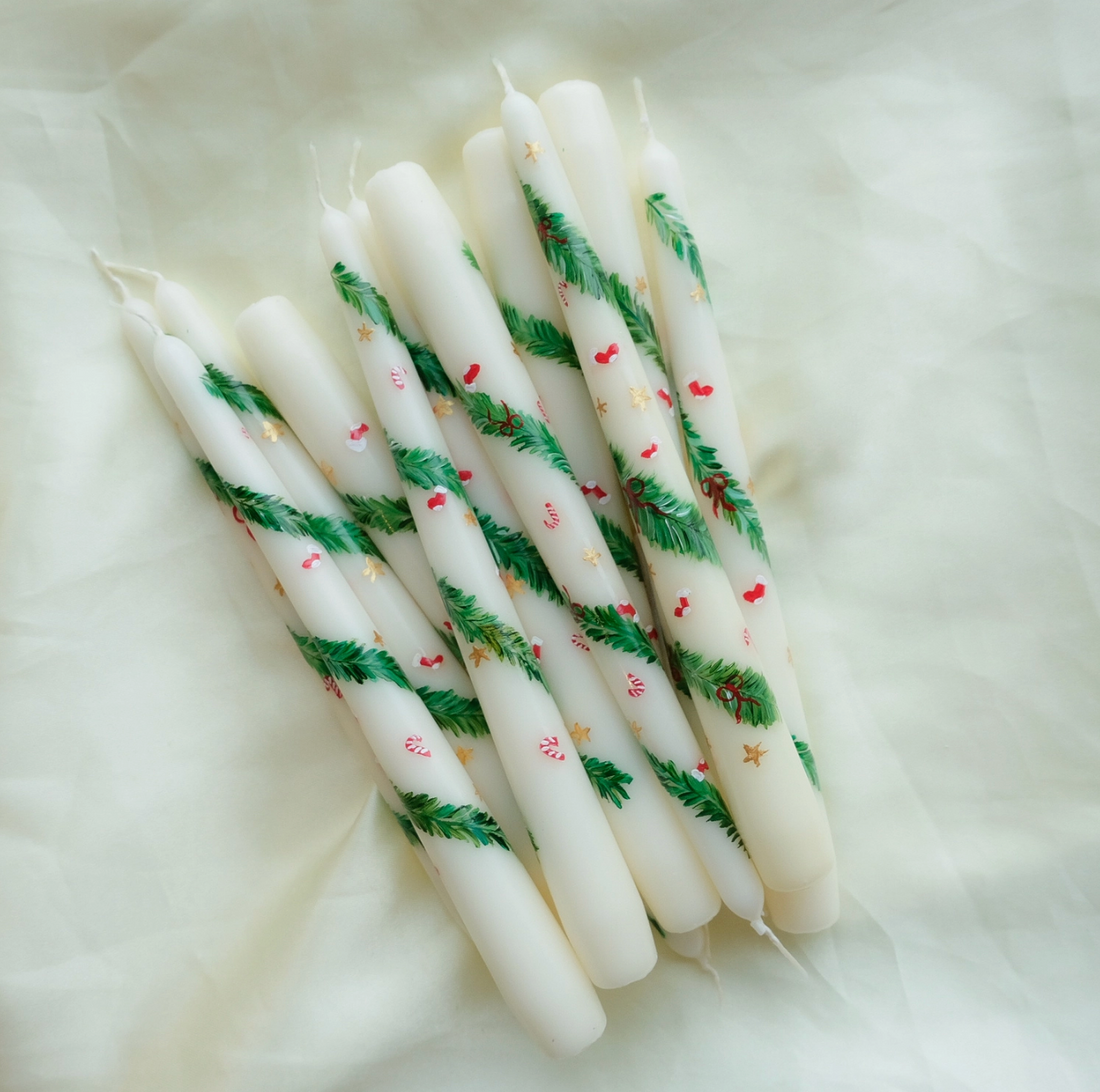 Christmas Festival Painted Candle