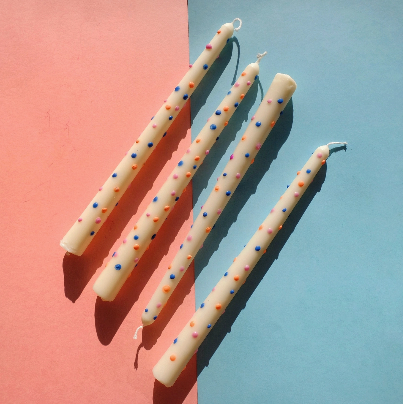Polka Dot Taper Candle