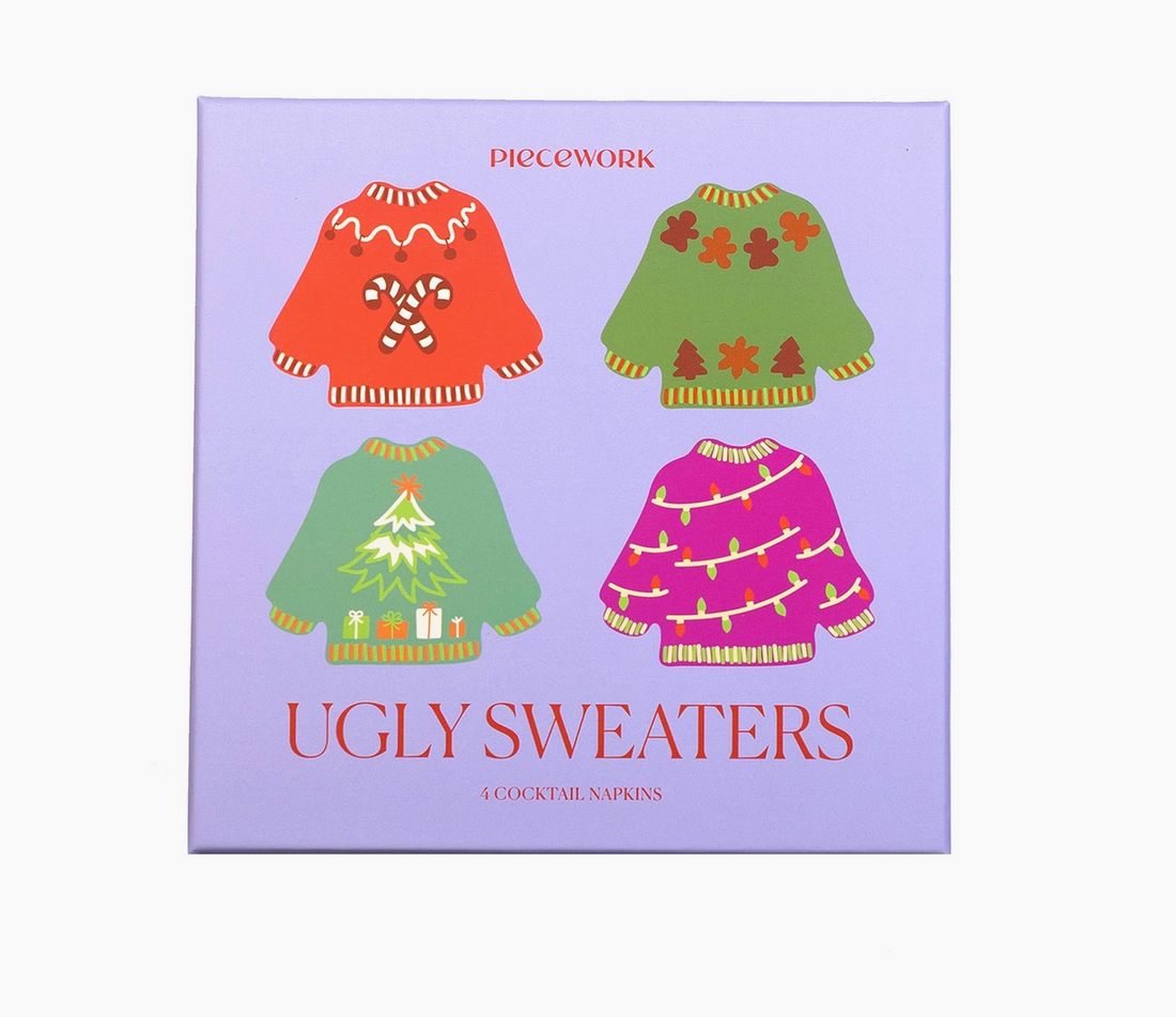 Ugly Sweater Linen Cocktail Napkins (Set of 4)