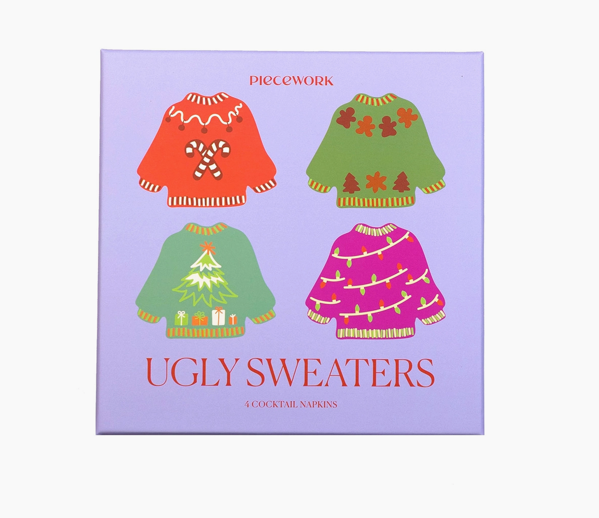 Ugly Sweater Linen Cocktail Napkins (Set of 4)
