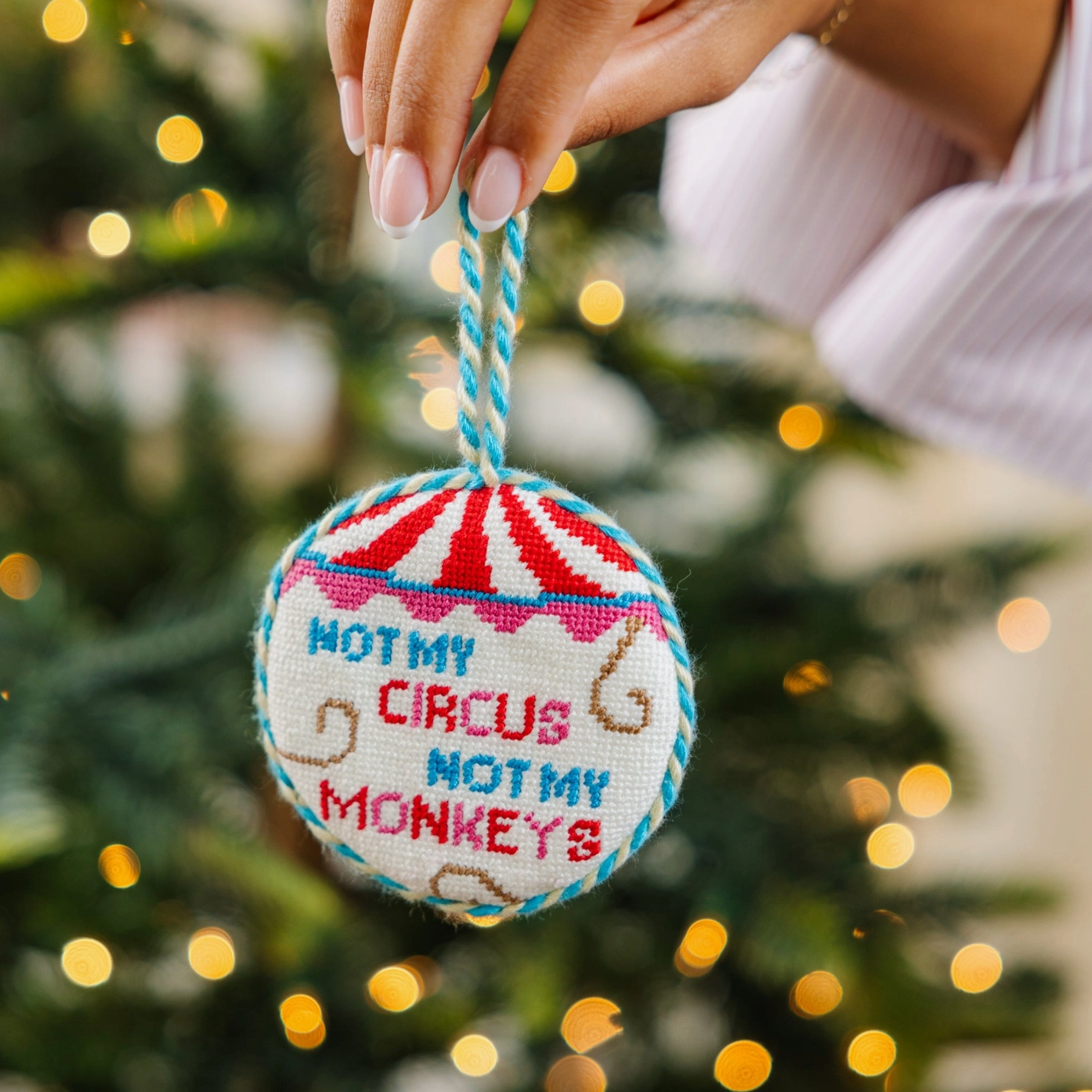 Not My Circus Needlepoint Ornament