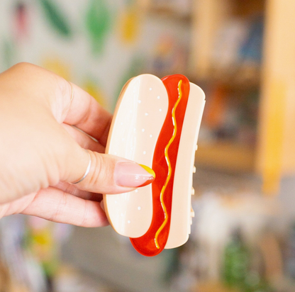 Large Hot Dog Hair Claw Clip