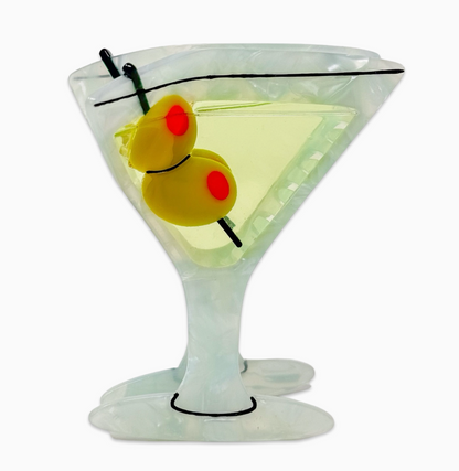 Large Martini Hair Claw Clip