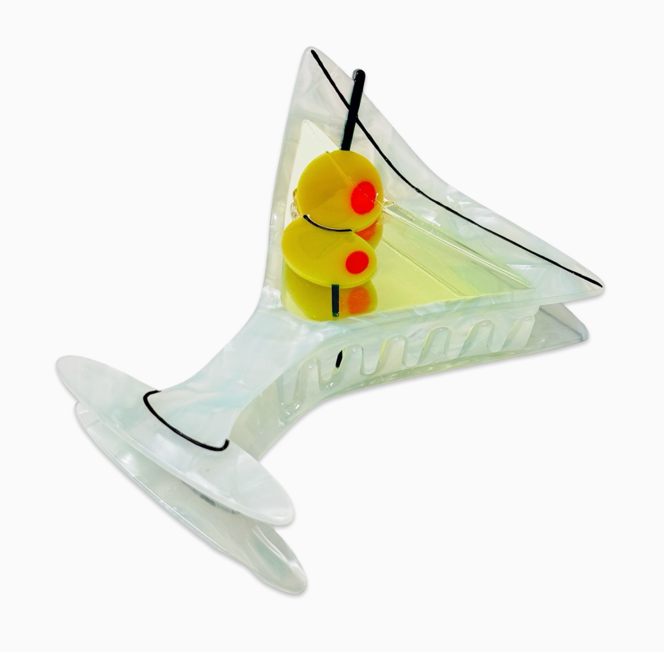 Large Martini Hair Claw Clip