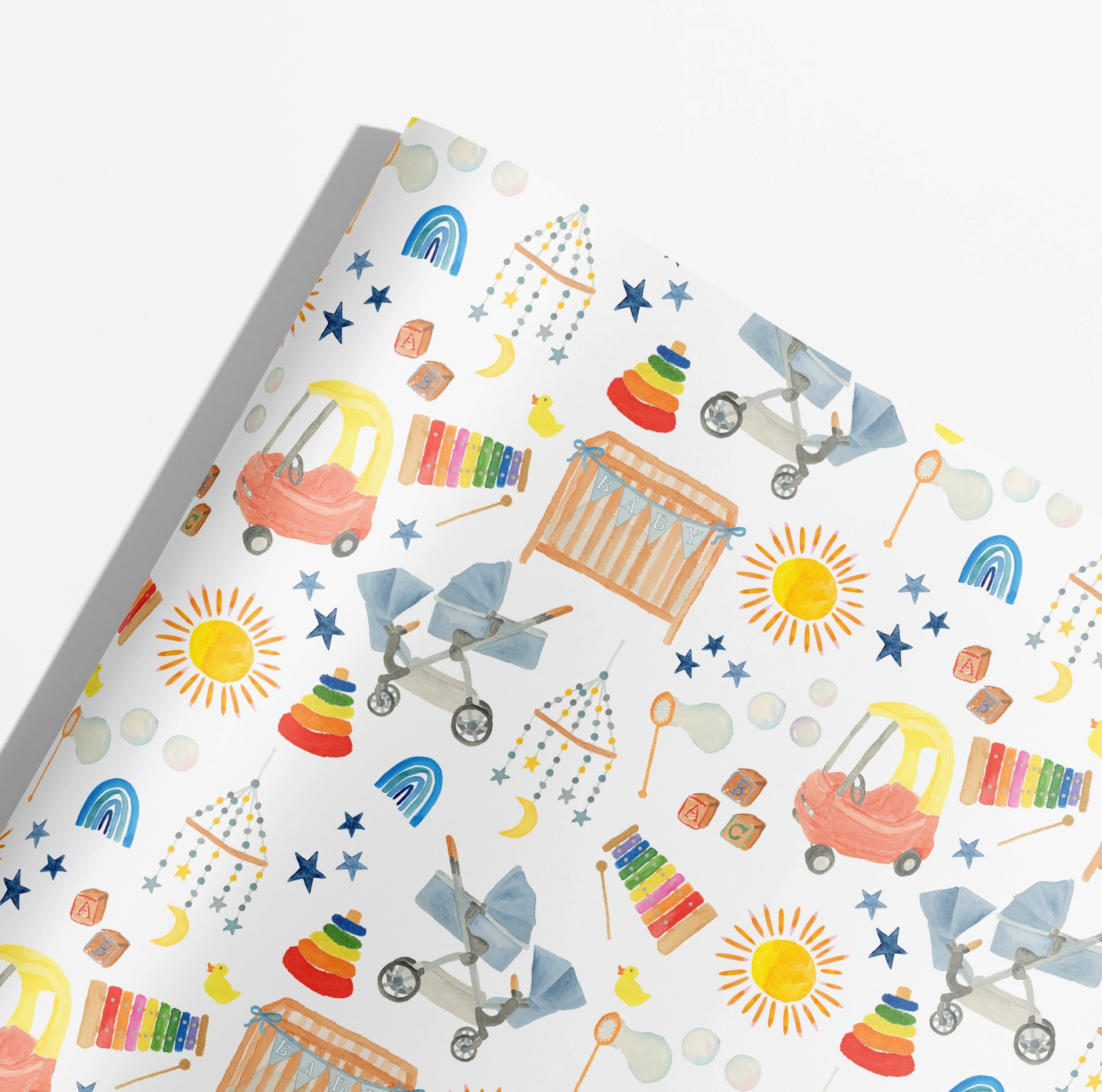 Baby Shower Wrapping Paper (3 Sheets/Roll)