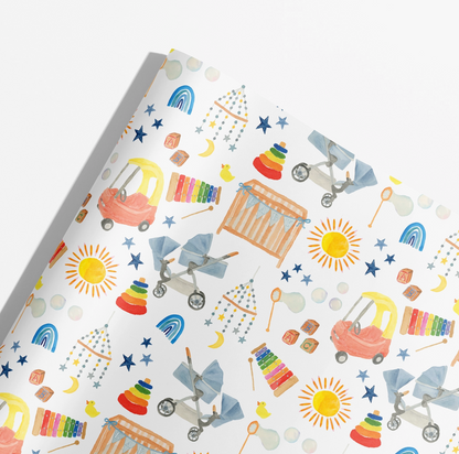 Baby Shower Wrapping Paper (3 Sheets/Roll)